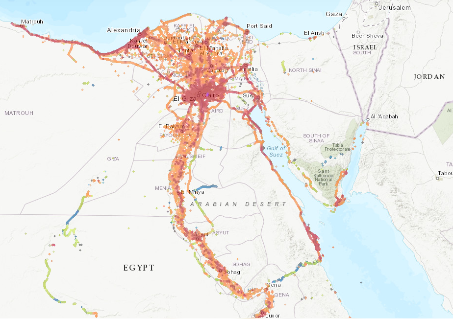 etisalat mobile Abdeckungskarte Ägypten