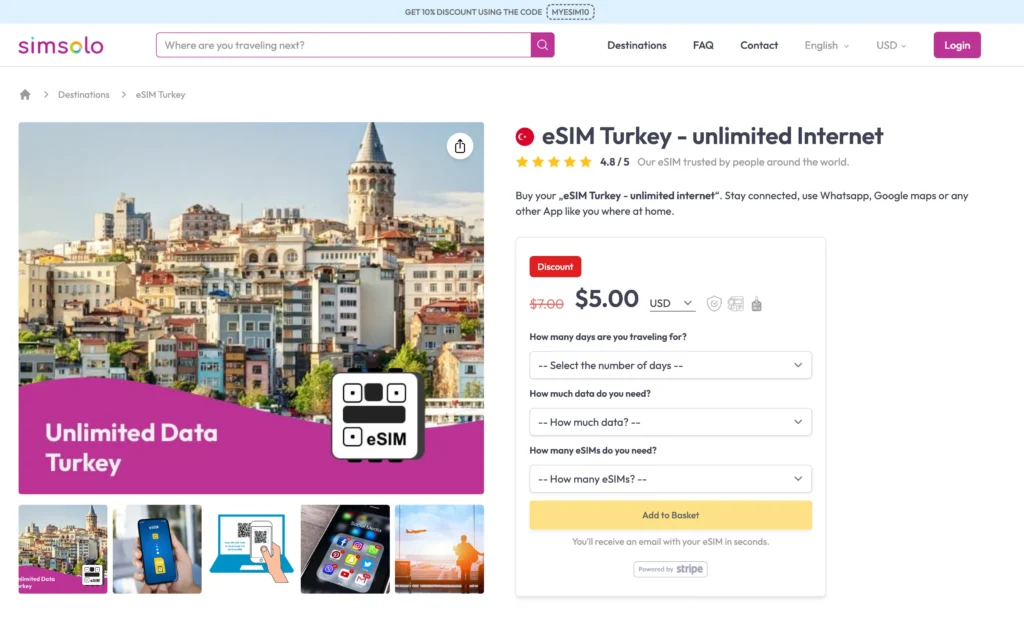 esim for turkey unlimited data internet