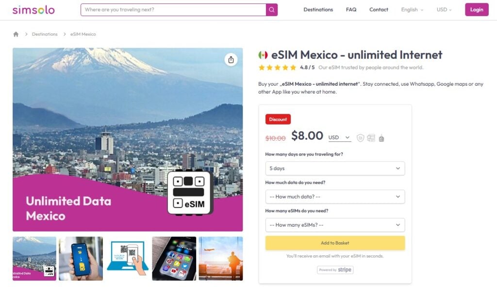 esim mexico internet unlimited travel mobile