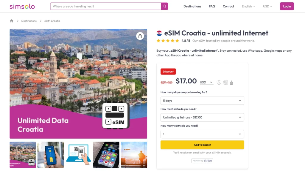 croatia internet esim unlimited data