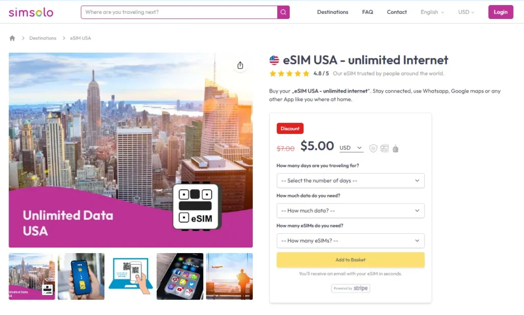 esim usa international internet unlimited data